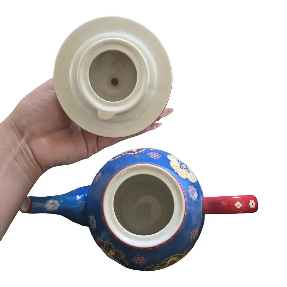 Dutch Wax Bohemian Floral Ceramic Teapot